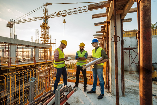 Construction workers on site